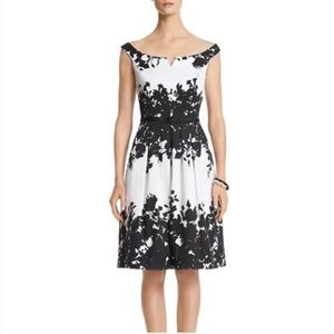 NWOT White House Black Market Black & White Fit and Flare Dress